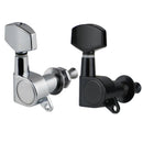 FLEOR Set of 3x3 Tuning Pegs Acoustic Guitar Machine Heads Tuners Keys 3L3R,Chrome/Black
