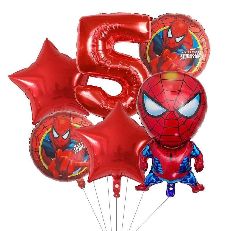 Spiderman Birthday Decorations New Spiderman Aluminum Film Balloon Disposable Tableware Party Plates Straw Supplies Baby Shower