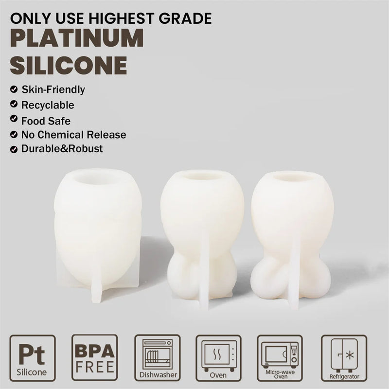 Nicole Bunny Eared Easter Egg Silicone Candle Mold Handmade Rabbit Easter Egg Chocolate Mould for DIY Candle Making Home Decor