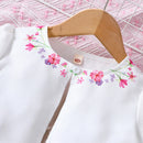 Kids Casual Clothing Sets Outfits for Girls Spring Summer 2024 New Toddler Floral Print Long Sleeve Coat Tank Dress Children