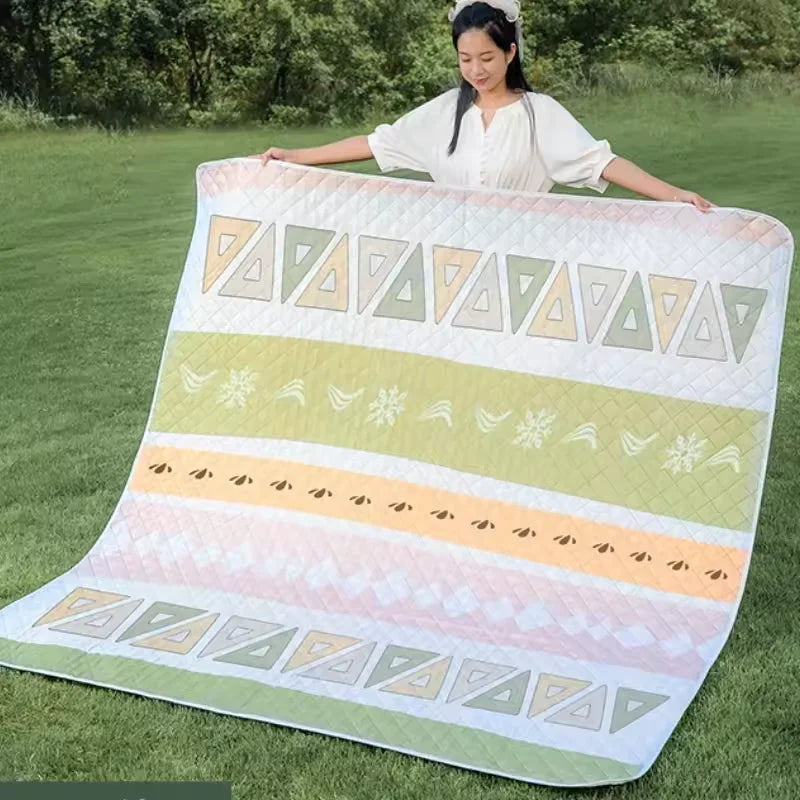 Ultrasonic Picnic Mat Thickened Waterproof Beach Blanket Camping Tent Grassland Mat Outdoor Sleeping Pad Camping Accsesorios