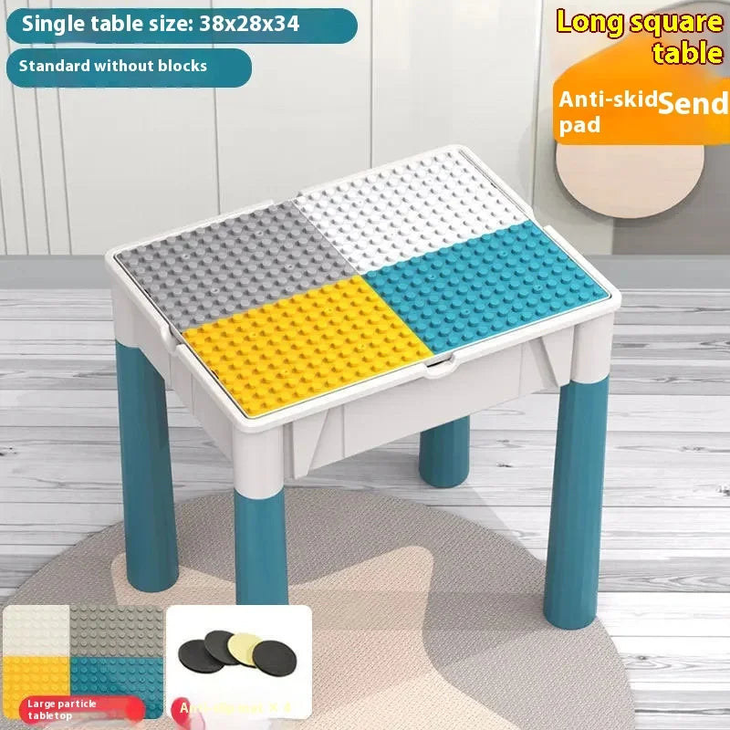 Multi Kids Activity Table Building Blocks Table For Toddlers Ake Apart Toys With Storage Learning Montessori Particle Board Toys