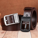 Leather Men's Belt Fashion Metal Alloy Pin Buckle Adult Luxury Brand Jeans Business Casual Waist Male Strap Brand
