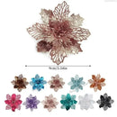 5pcs 9cm Large Artificial Flowers Christmas Tree Pendant Hollow Simulated Flower Christmas Decoration For Wedding Party New Year