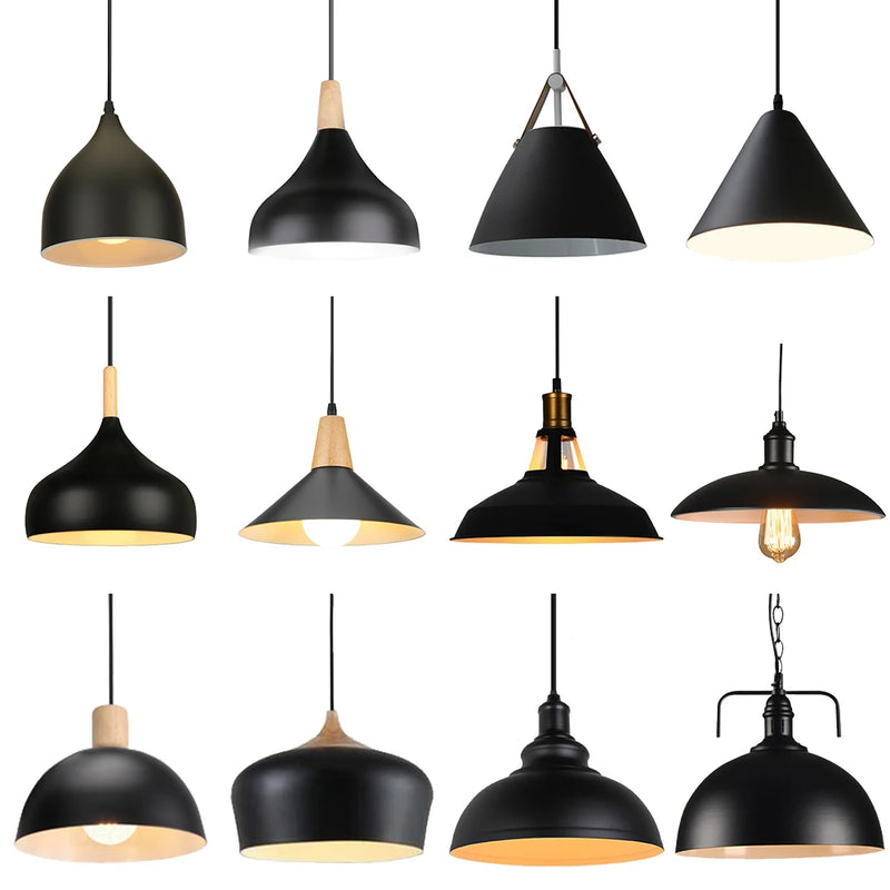 Nordic Modern Hanging Lamps Vinatge Iron Black e27 Pendant Lights for Living Room Over Table Dining Room Bedside Suspension Ligh