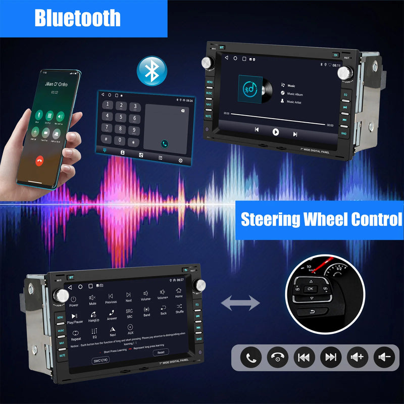 ESSGOO 7" Android 13 2+64G Wireless Apple Carplay Autoradio Für VW Polo 9N Golf 4 Passat B5 T5 GPS NAVI RDS Wifi Bluetooth FM EQ