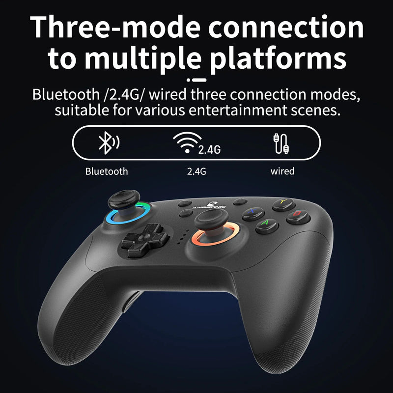 ANBERNIC RG P01 Gamepad Wireless Gaming Controller Hall Trigger Joystick Macro Key RGB Breathing Light For Switch PC Android IOS