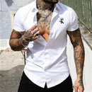 Men's shirt printed lapel summer short-sleeved Hawaiian simple new style daily vacation breathable casual and comfortable