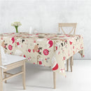 Cartoon Santa Claus Christmas Trees Reindeers Gingerbread Man Linen Decorative Tablecloth Dustproof Table Cover Multiple Size
