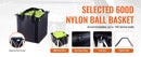 SucceBuy Foldable Tennis Ball Cart Holds 150/180 Tennis Balls Basket Hopper with Wheels for Sports Teaching Baseball Trolley