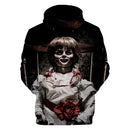 Annabelle 3D Print Hoodies Men Sweatshirt Harajuku Hoody Tracksuits 3D Print Horror Movie Annabelle Hoodie Streetwear Clothes