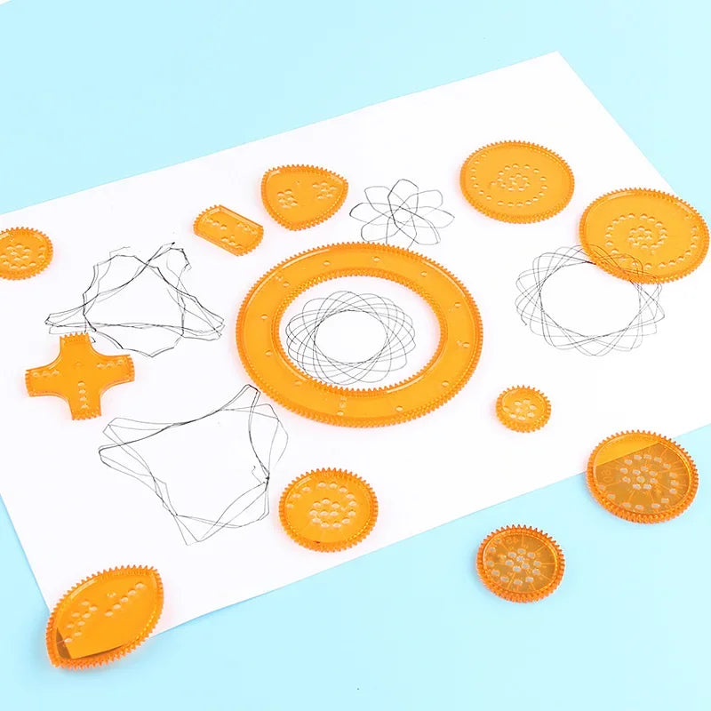 Funny Interlocking Gears Wheels Spirograph Drawing Toys Set Creative Educational Toy for Children Painting Drawing Accessories