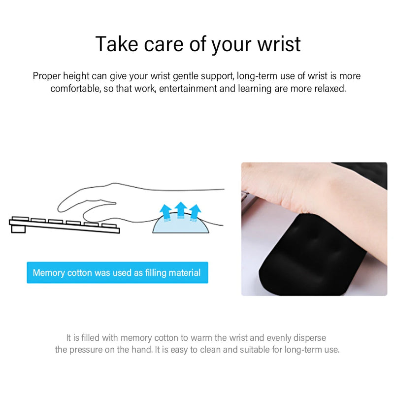 Keyboard and Mouse Pad Wrist Rest Ergonomic Memory Foam Hand Palm Rest Support for Typing and Gaming Wrist Pain Relief