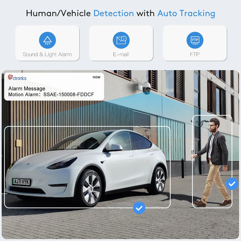 Ctronics Real 4K Outdoor Surveillance Camera 5G Wifi 8MP 3840x2160P Full Color Night Vision Security IP Camera 360 Auto Tracking