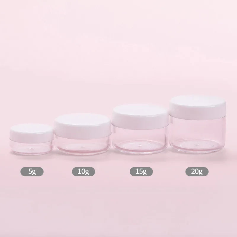 5-20g Make Up Jar Cosmetic Sample Empty Container Small Refillable Bottles Plastic Round Lid Eyeshadow Cream Travel Pot