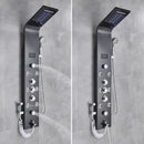 Black Bathroom Shower Panel SPA Massage Jet Shower Column LED Display Stainless Steel Shower System