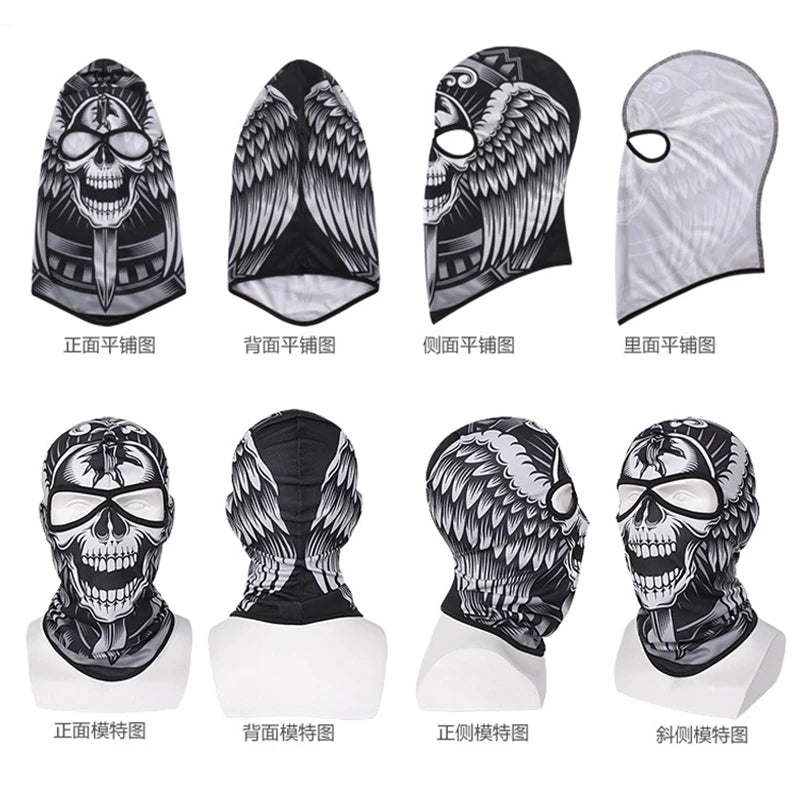 Skull Men Balaclava Ski Mask Cycling Caps Snowboard Face Cover Motorcycle Bicycle Helmet Hood Bandana Scarf Breathable Windproof