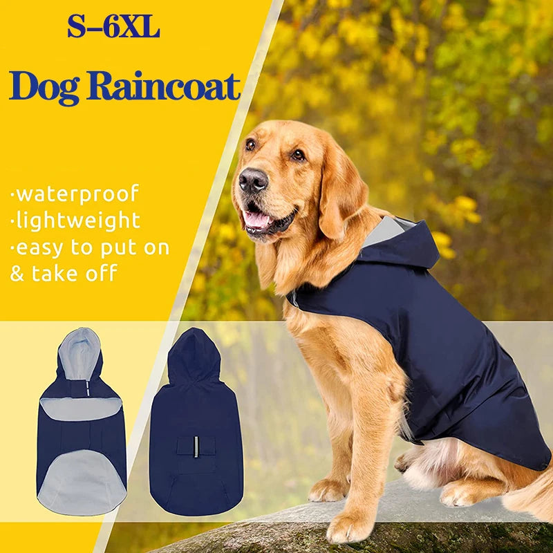 Reflective Dogs Rain Coat Dog Raincoat For Small Large Dogs Waterproof Clothes Golden Retriever Labrador Rain Cape Pet Costumes