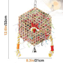 Bird Shredding Toys Wooden Blocks Colorful Parrot Chewing Foraging Hanging Toy for Parakeets Love Birds Budgies