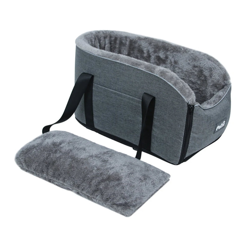 Pets Safety Seat Box Control Console Pet Nest Travel Portable Pet Dog Car Seat Car Armrest Thicken Plush Box For Small Dog Cat