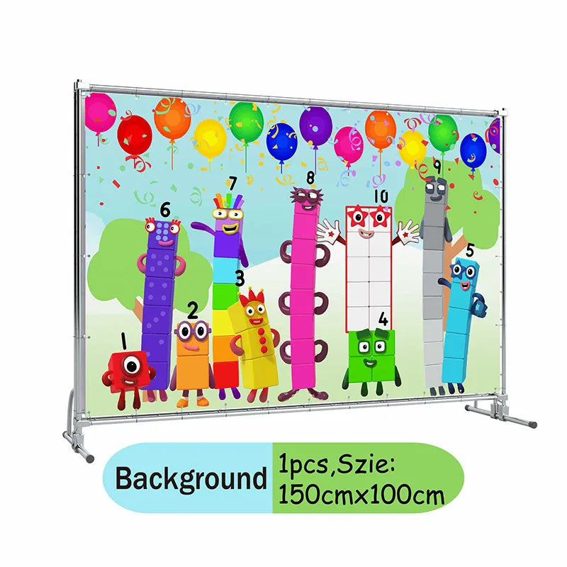 Disney number building blocks cartoon animation table decoration father's day graduacion party stickers decoration anniversaire