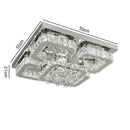 Voltsify Modern Fancy Crystal LED Flush Mount Ceiling Light Fixture for Living Room Bedroom