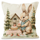 Easter Cute Bunny Print Pattern Home Decor Pillowcase Bedroom Living Room Sofa Decoration Polyester Cushion Cover with Zipper