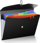 Expandable File Folder, Letter Size Organ Organizer, 5 File Pockets, Portable Organizer for School Office Supplies