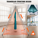SucceBuy Aerial-Yoga-Gestell & Hängematte 2,95 m Professioneller Yoga-Schaukelständer mit 6,03 m Luftseide Max. 250 kg Indoor Aerial Rig