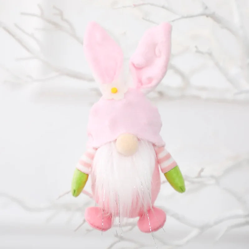 Easter Standing Bunny Gnome Faceless doll Easter Desktop Decoration Rabbit Plush Dwarf toy Home Ornament happy easter party gift