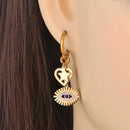 Lokaer Vintage Pearl Star Eyes Charm Earrings For Women Waterproof Stainless Steel CZ Crystal Hoop Earring Jewelry серьги E23226