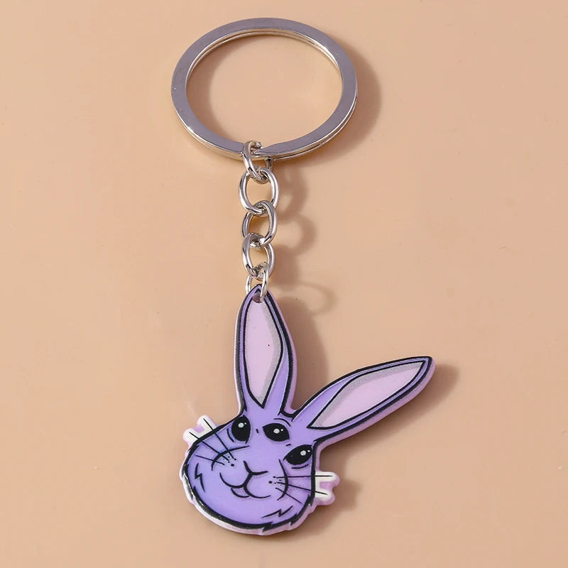 Cute Funny Easter Chicken Hen Keychain Animal Keyring Pendants for Women Girls Handbag Accessories DIY Jewelry Gifts