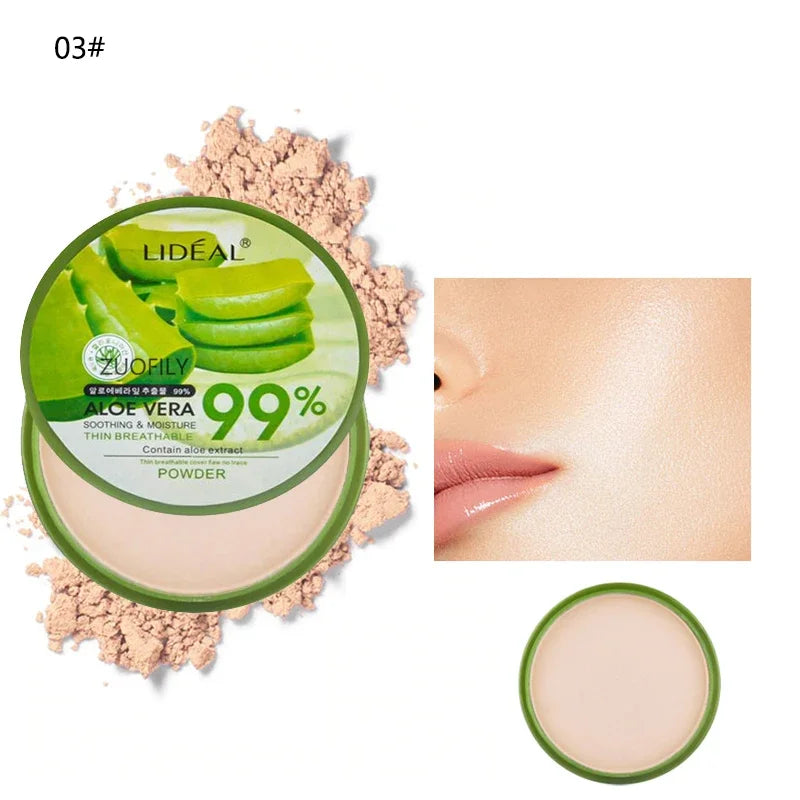 99% Aloe Vera Softening Powder Waterproof Moisturizing Concealer  Foundation Fixed Make Up Oil Control Facial Makeup Cosmetics