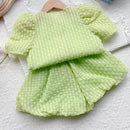 Humor Bear Girls Clothing Set Summer Green Casual Set Top+Denim Short 2pcs Children Clothes