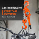 SucceBuy Manual Lever Chain Hoist G80 Galvanized Carbon Steel with Double-Pawl Brake Auto Chain Leading & 360° Rotation Hook