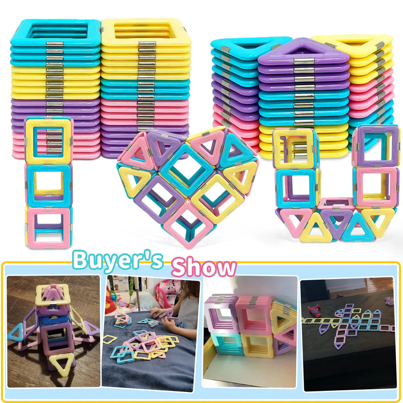 Magnetic Building Block Set, STEM Toy, Magnetic Tiles, Education Magnet Toy, Building Block Gift, Christmas Gift Easter Gift