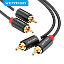 Vention 2 Cinch auf 2 Cinch-Kabel, Stecker auf Stecker Audio-Kabel für Heimkino DVD-Verstärker TV 1m 2m 3m 5m Kabel Cinch Vergoldet Cabo
