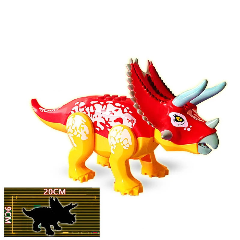 Jurassic Dinosaur Park Dinos World Building Blocks Animals Tyrannosaurus Rex Indominus I-Rex Blue Figures Triceratops Toys