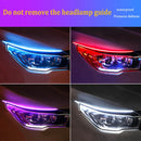 2Pcs RGB Flowing DRL LED Strip Turn Signal Lamp APP Remote RGB Flexible LED Daytime Running Lights For Car Headlight Waterproof