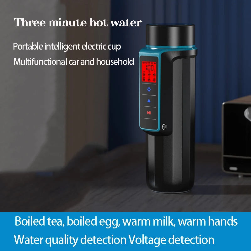 Stainless Car Heated Smart Mug With Temperature Control Water Cup 12V/24V Water Cup Kettle Coffee Tea Milk Heated 380ML