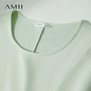 AMII Minimalist Summer Casual Dress for Women 2025 Solid Round Neck Sleeveless Dresses Lady Fashion Slim Straight Skirt 12512031