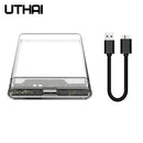 UTHAI G06 USB3.0 HDD Enclosure 2.5inch Serial Port SATA SSD Hard Drive Case Support 6TB Transparent Mobile External HDD Case