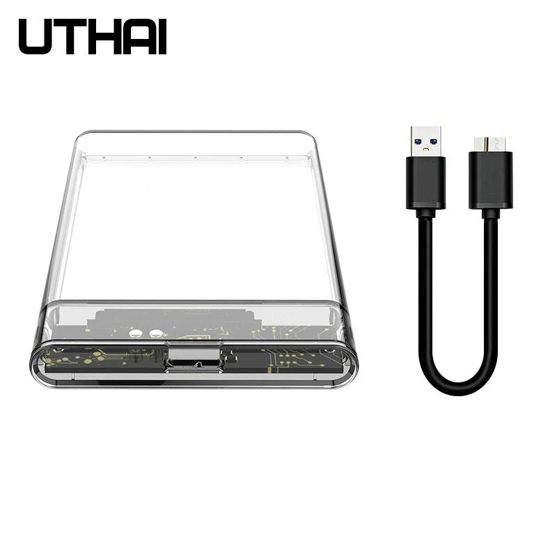 UTHAI G06 USB3.0 HDD Enclosure 2.5inch Serial Port SATA SSD Hard Drive Case Support 6TB Transparent Mobile External HDD Case