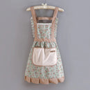 1pc Strap Canvas Floral Apron with Hood, Waterproof Oil-resistant Breathable Workwear WaistApron