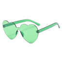 FOENIXSONG Herz-Sonnenbrille für Damen Herren randlose Brille UV400 weiblich Pink Grün Gelb Blau Orange Lila Braun Sonnenbrille