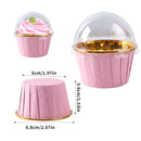 25/50pcs Foil Cupcake Liners with Dome Lids Mini Aluminum Foil Baking Cups Muffin Liners Tins for Wedding Birthday party decor