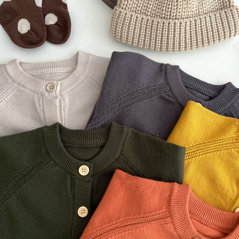 Spring And Autumn Newborn Baby Boys And Girls Solid Color Knitted Top Children's Casual All Match Baby Coat Clothes