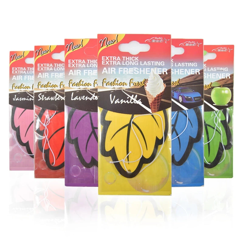 Car Air Freshener Natural Scented Tea Paper Auto Hanging Vanilla Perfume Tablets Fragrance Leaf Shape Car Accessories Interior