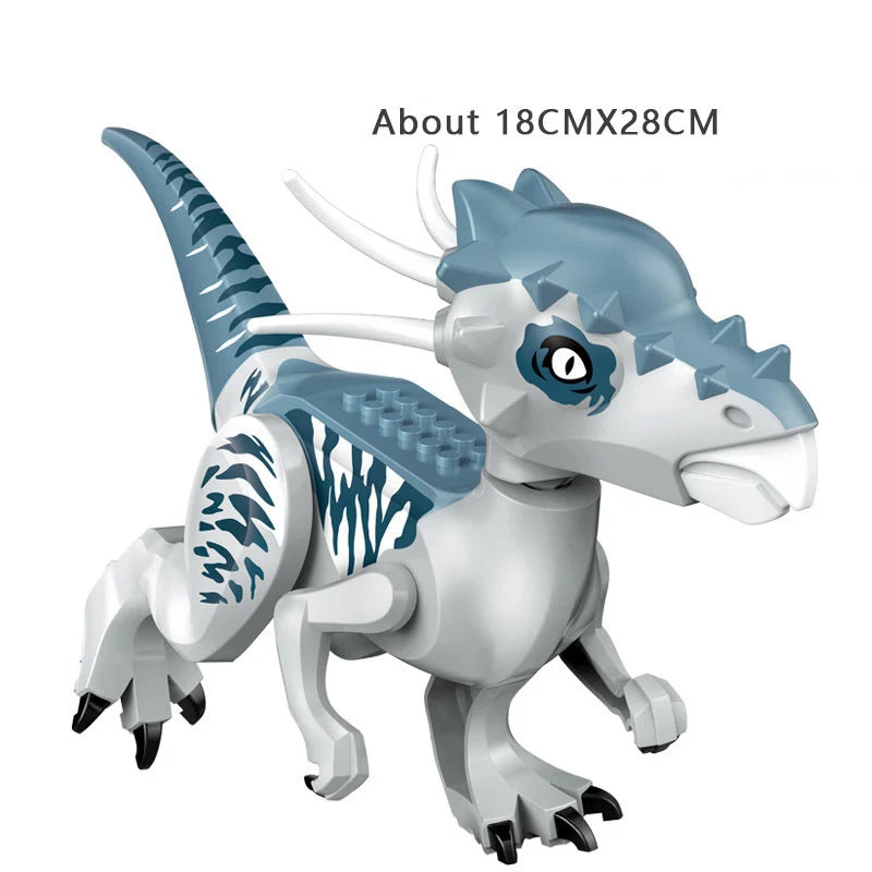 Jurassic Dinosaur Park Dinos World Building Blocks Animals Tyrannosaurus Rex Indominus I-Rex Blue Figures Triceratops Toys