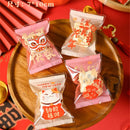 2025 Chinese New Year Snowflake Crispy Packaging 100Pcs 7x10cm Baking Cookie Machine Sealed Candy Bags